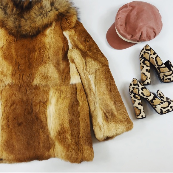 FINAL Vtg 70s Fur Boho Oversized Coat M - Picture 8 of 8